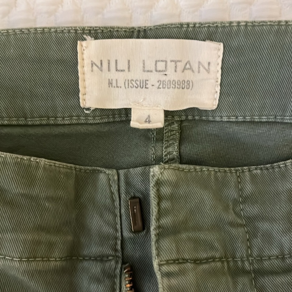 Nili Lotan Olive Green Pants with Side Stripe - Picture 4 of 10